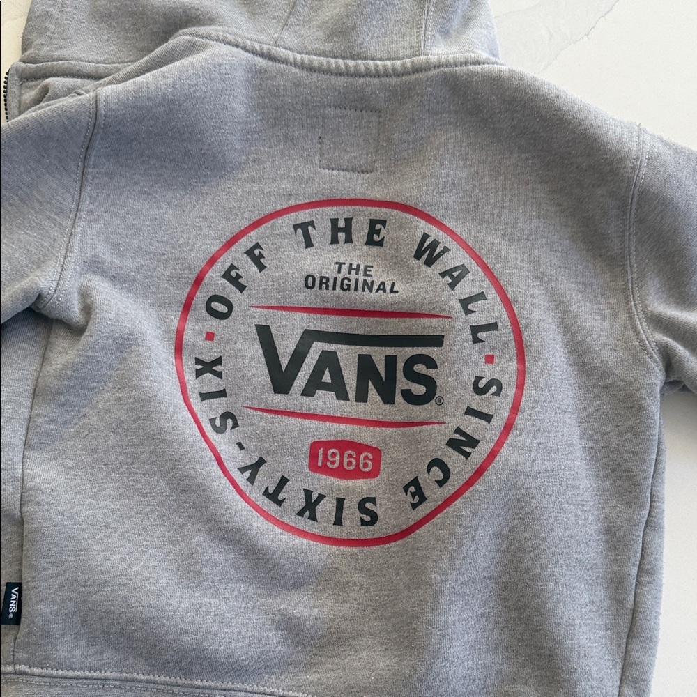 Vans Heather Gray Hoodie with Red Circle Logo